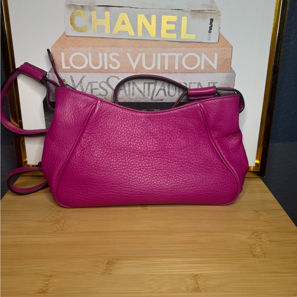Brooks Brothers Fuchsia Leather Shoulder Bag